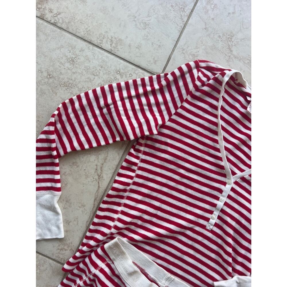 NWT Victoria's Secret Fireside Henley Pajama Short Set Ribbed Red White Small - Picture 5 of 12